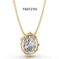 2CT Moissanite Pendant Gold Necklace