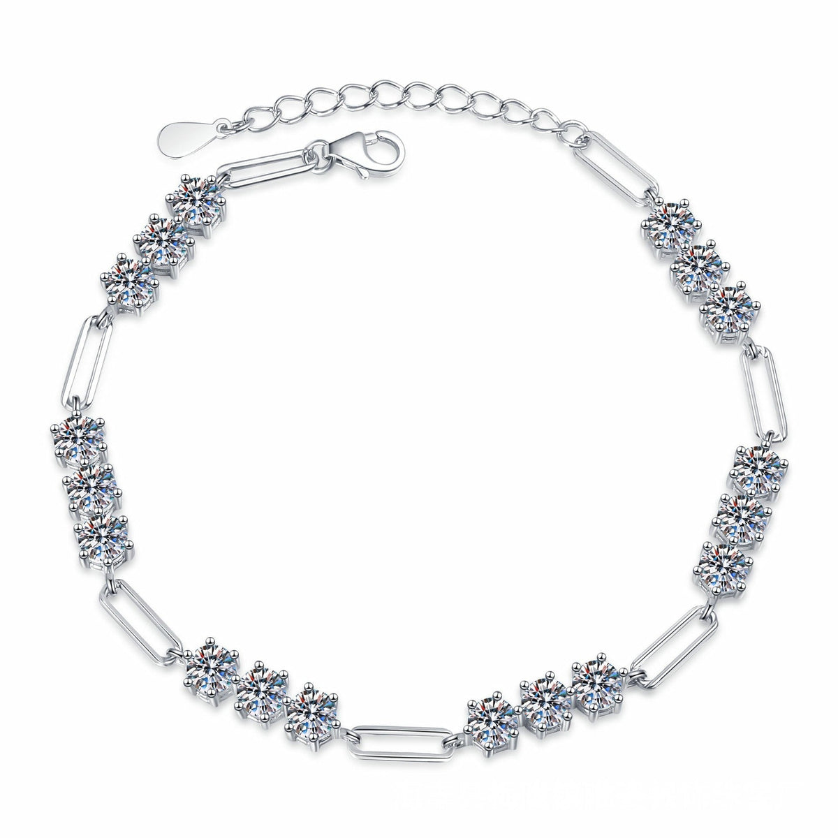 5.4CT Chain Link Bracelet Moissanite Bracelet