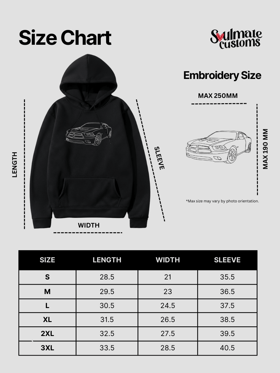 Automobile Custom Embroidered Photo Hoodie