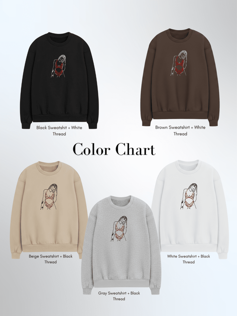 Spicy Custom Embroidered Photo Sweatshirt