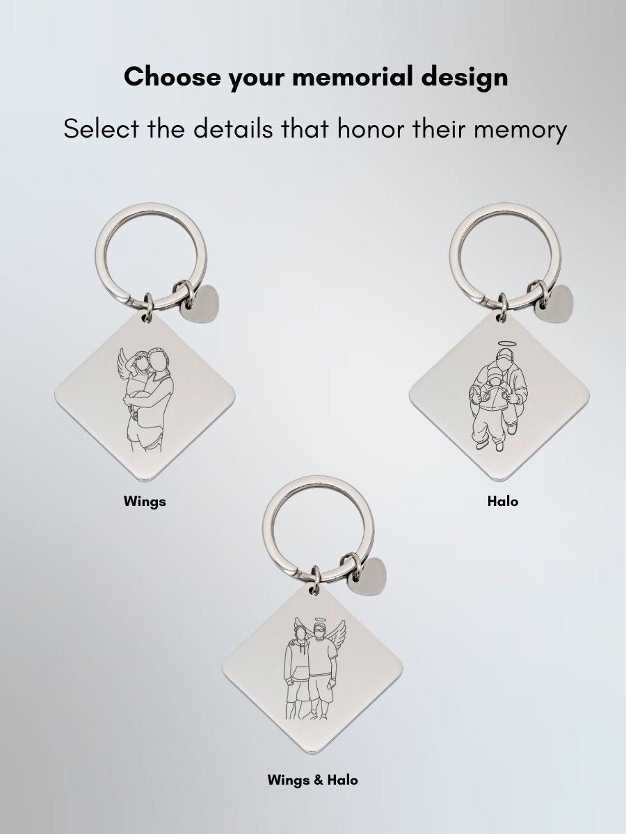 Memorial Custom Engraved Photo Keychain