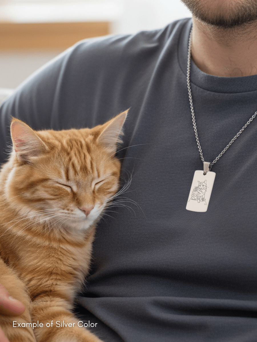 Pet Photo Engraved Tag Necklace