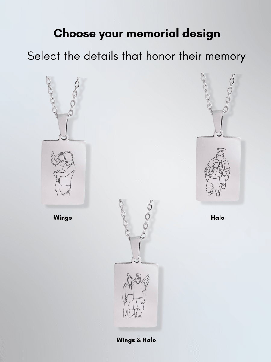 Memorial Custom Engraved Photo Tag Necklace