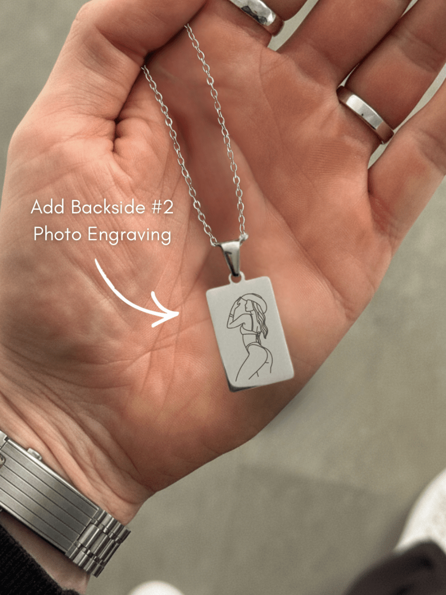 Spicy Custom Engraved Photo Tag Necklace