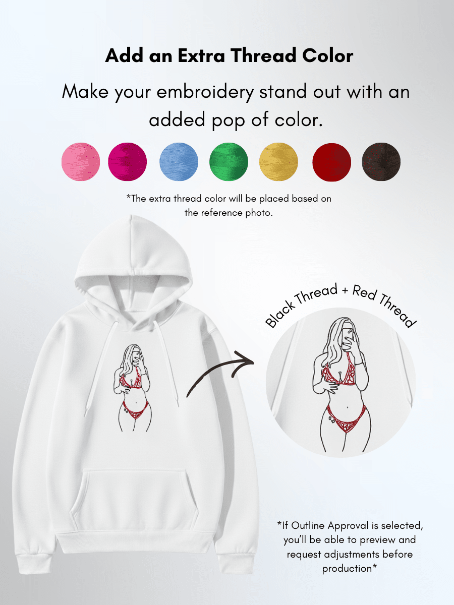 Spicy Custom Embroidered Photo Hoodie