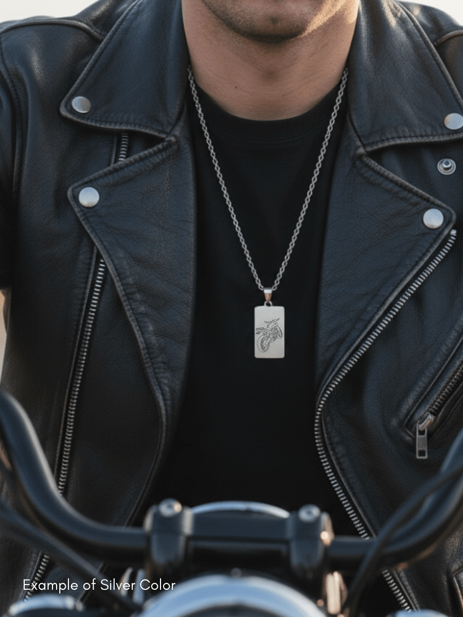 Automobile Custom Engraved Photo Tag Necklace
