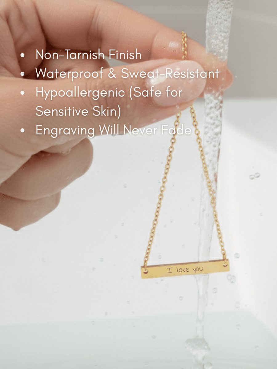 Soulmate Custom Engraved Text Bar Necklace