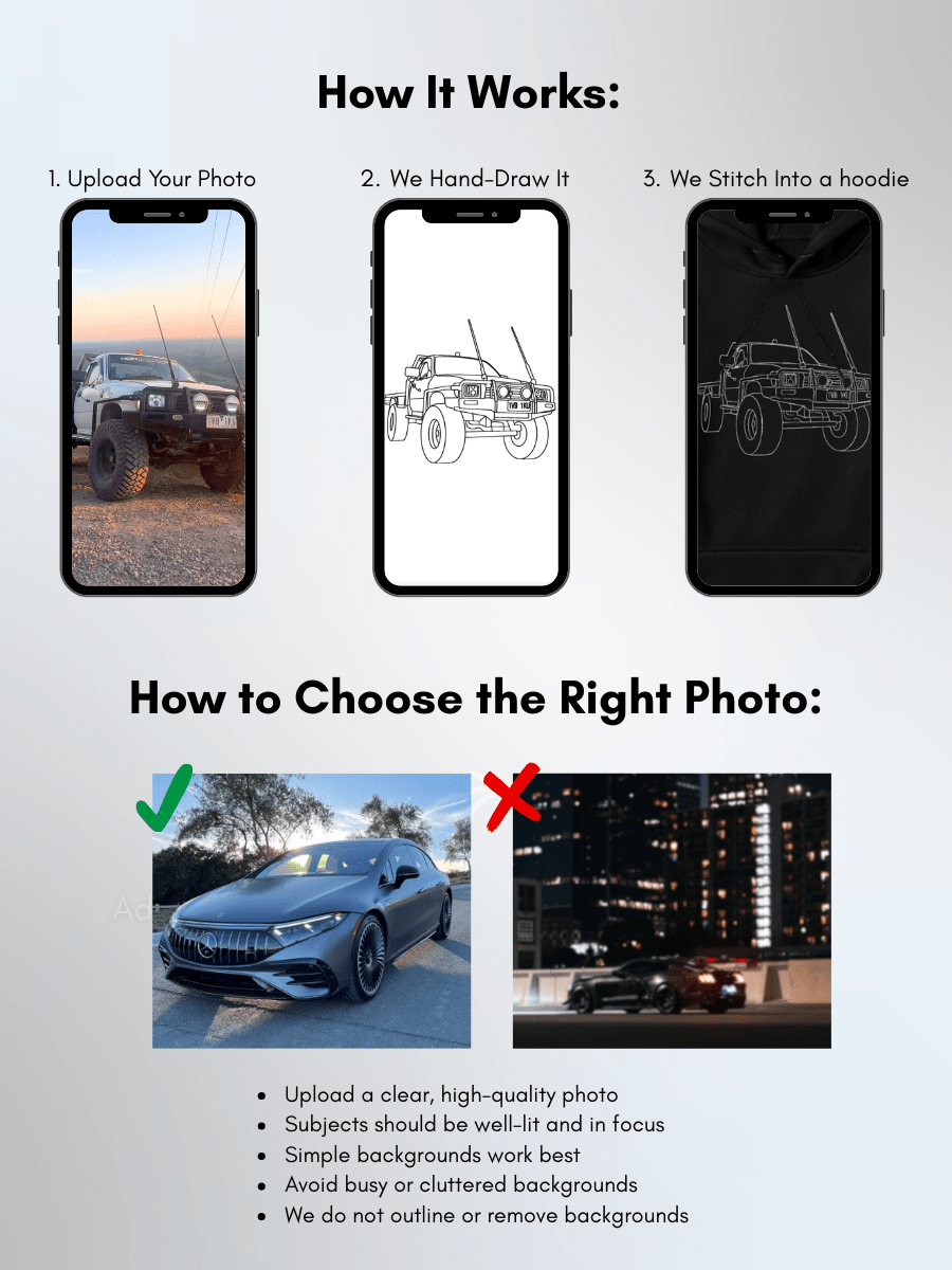 Automobile Custom Embroidered Photo Hoodie