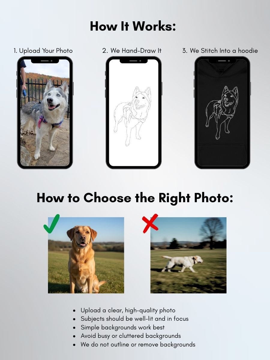 Pet Custom Embroidered Photo Hoodie