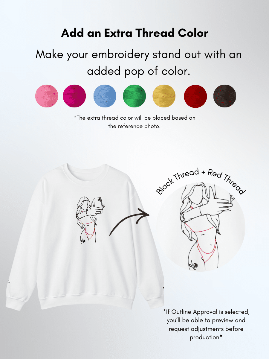 Spicy Custom Embroidered Photo Sweatshirt