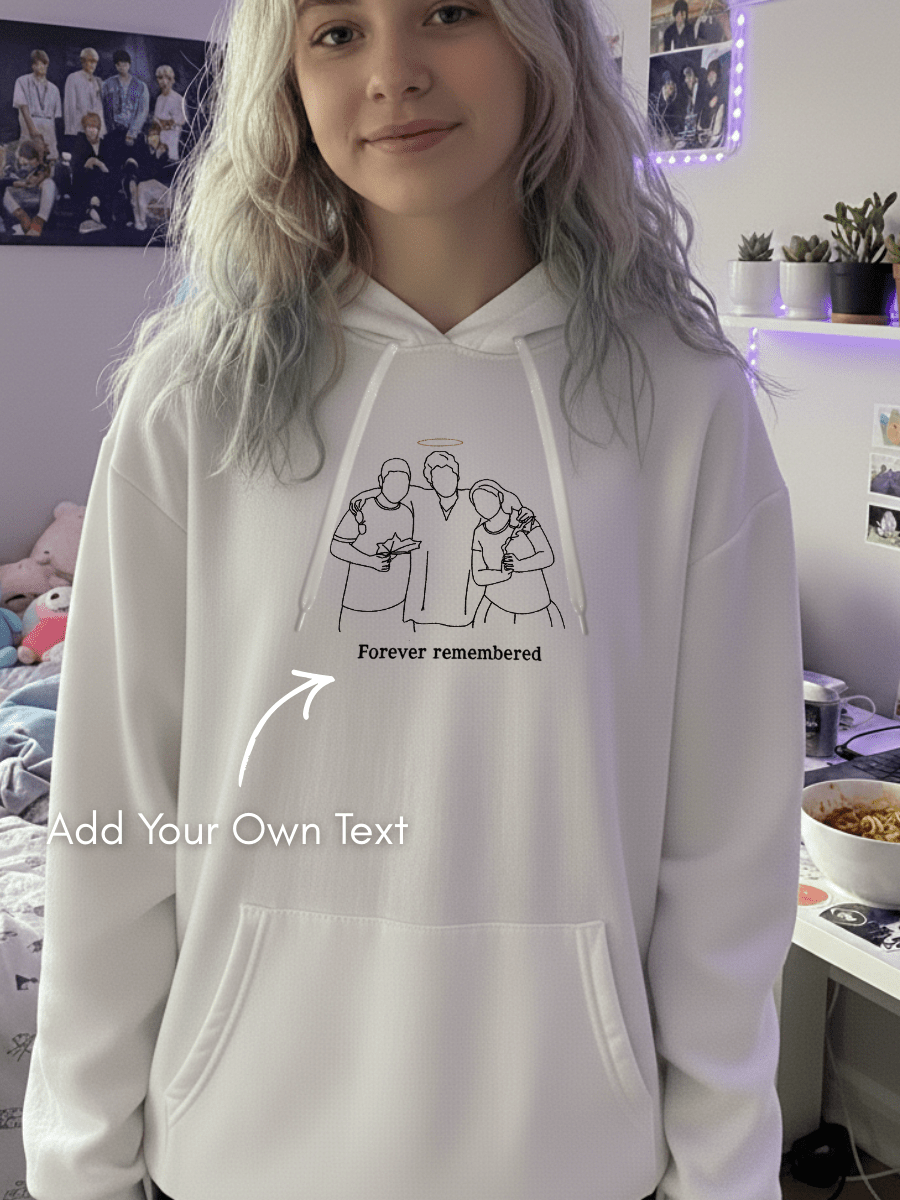 Memorial Custom Embroidered Photo Hoodie