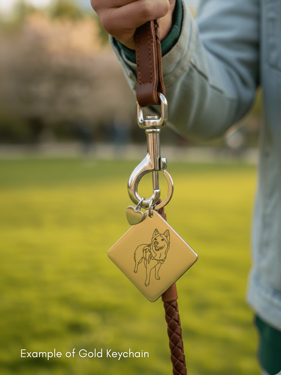 Pet Photo Engraved Keychain