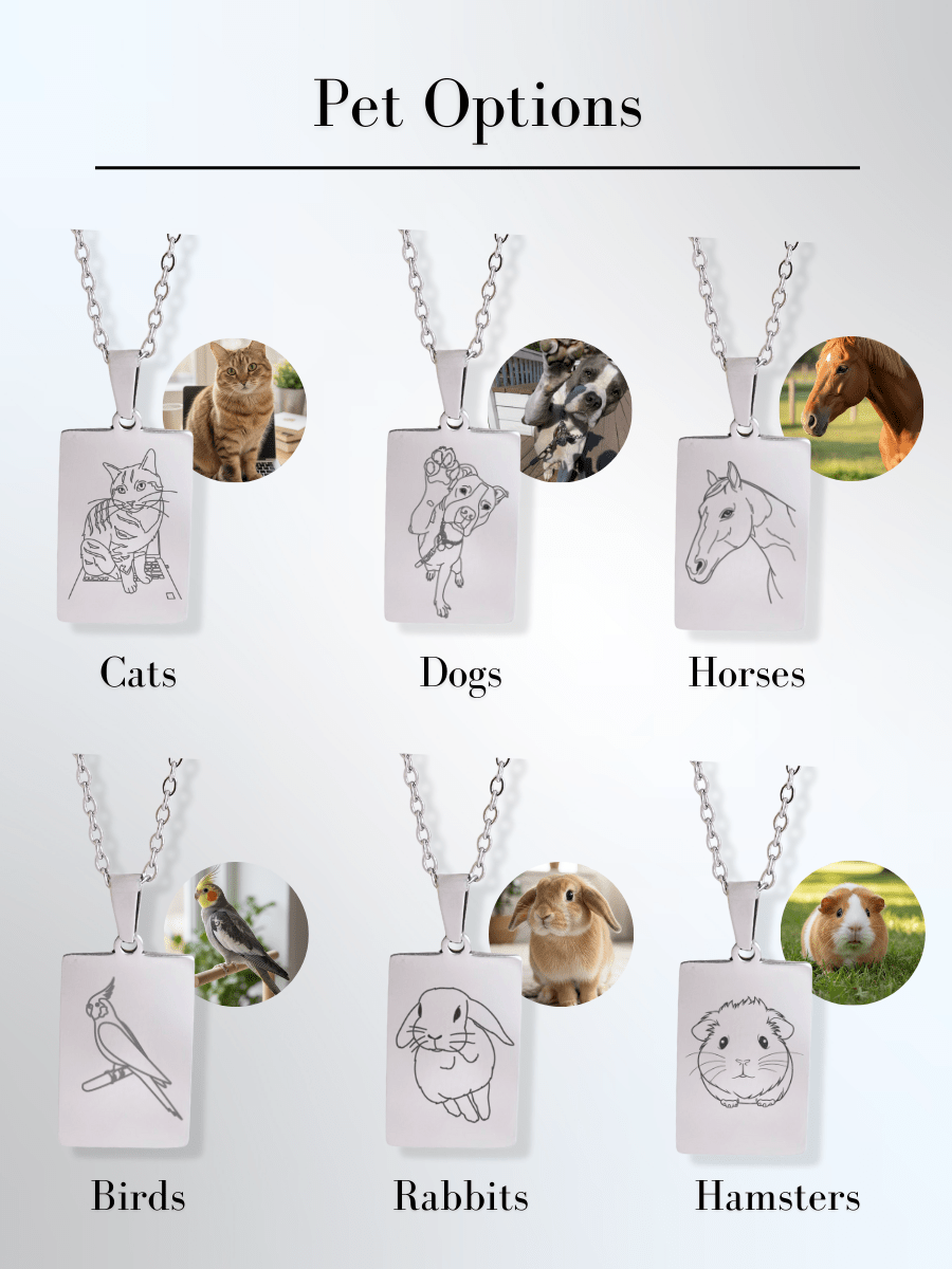 Pet Photo Engraved Tag Necklace