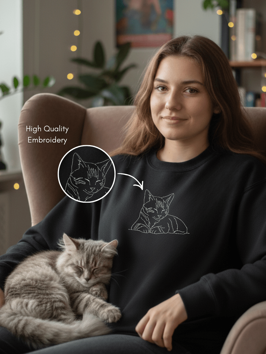 Pet Custom Embroidered Photo Sweatshirt