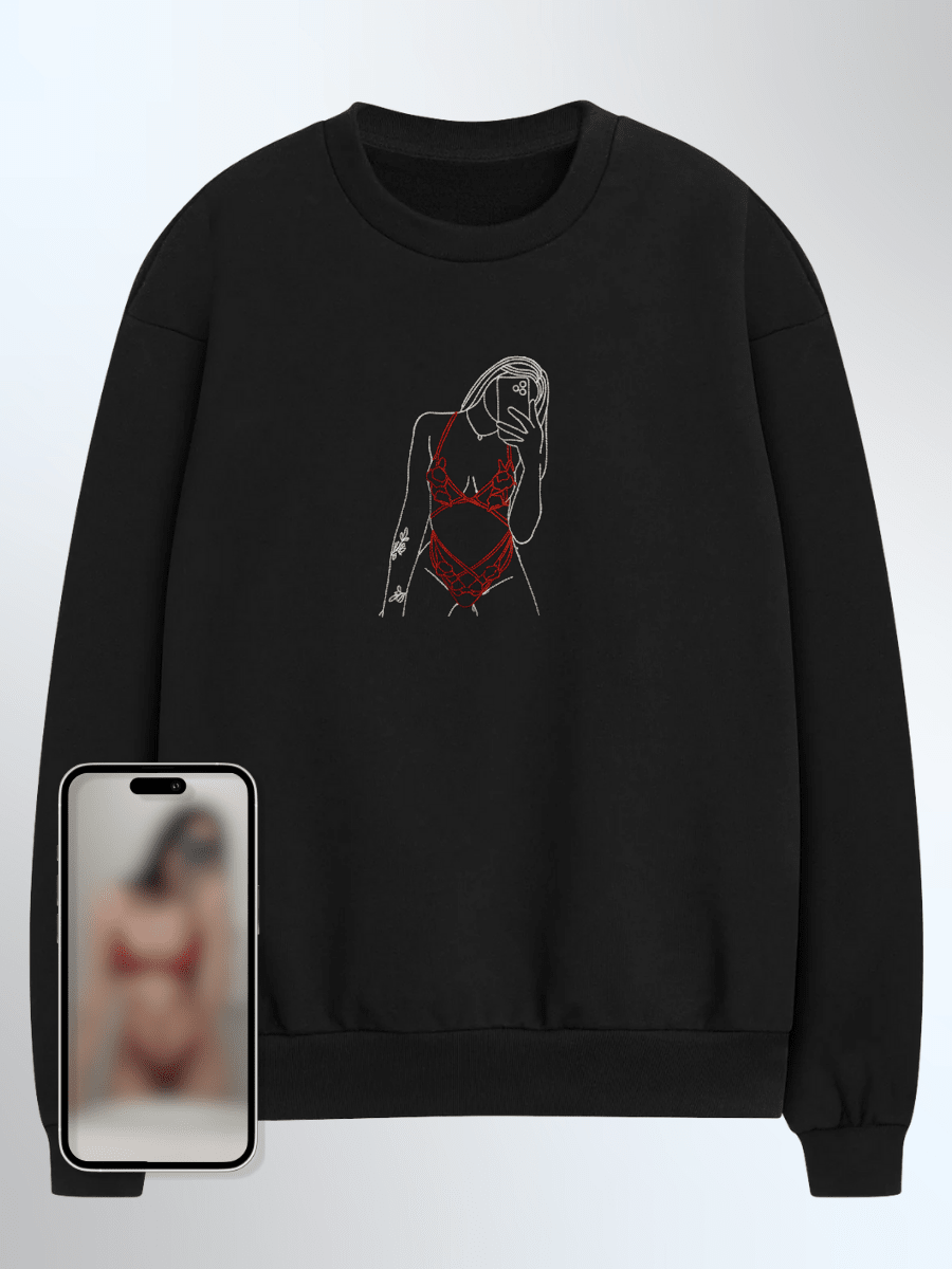 Spicy Custom Embroidered Photo Sweatshirt