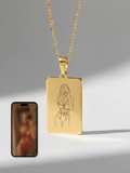 Spicy Custom Engraved Photo Tag Necklace
