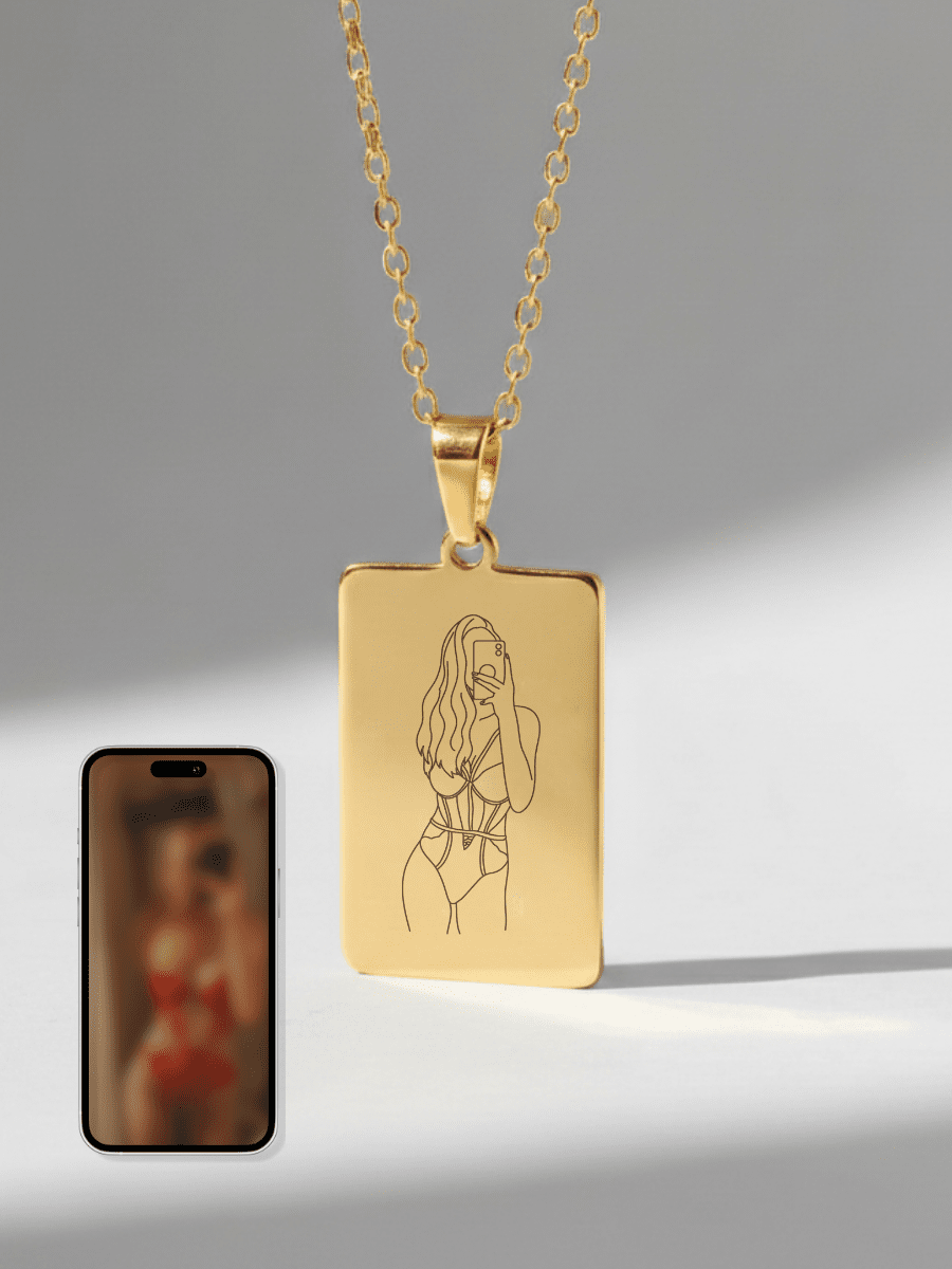 Spicy Custom Engraved Photo Tag Necklace