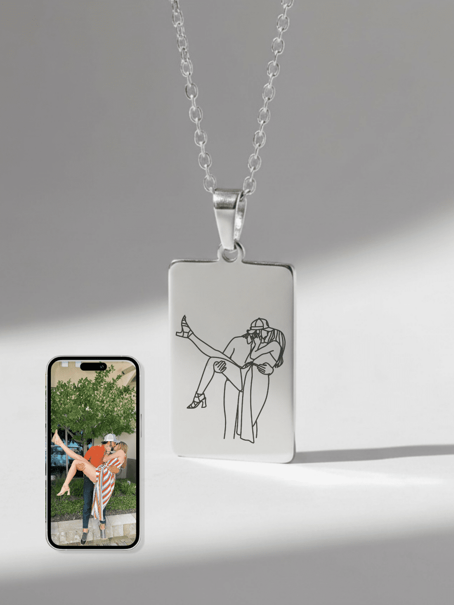 Soulmate Custom Engraved Photo Tag Necklace