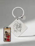 Soulmate Custom Engraved Photo Keychain
