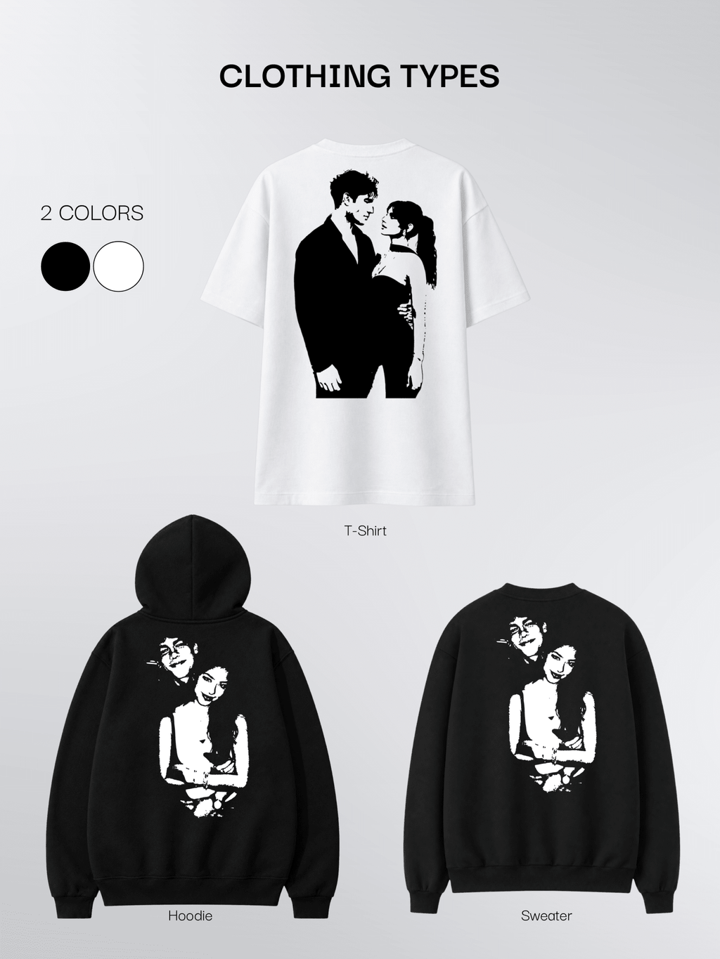 Couple Silhouette Custom Photo Shirt