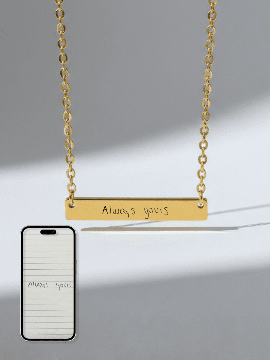 Soulmate Custom Engraved Text Bar Necklace