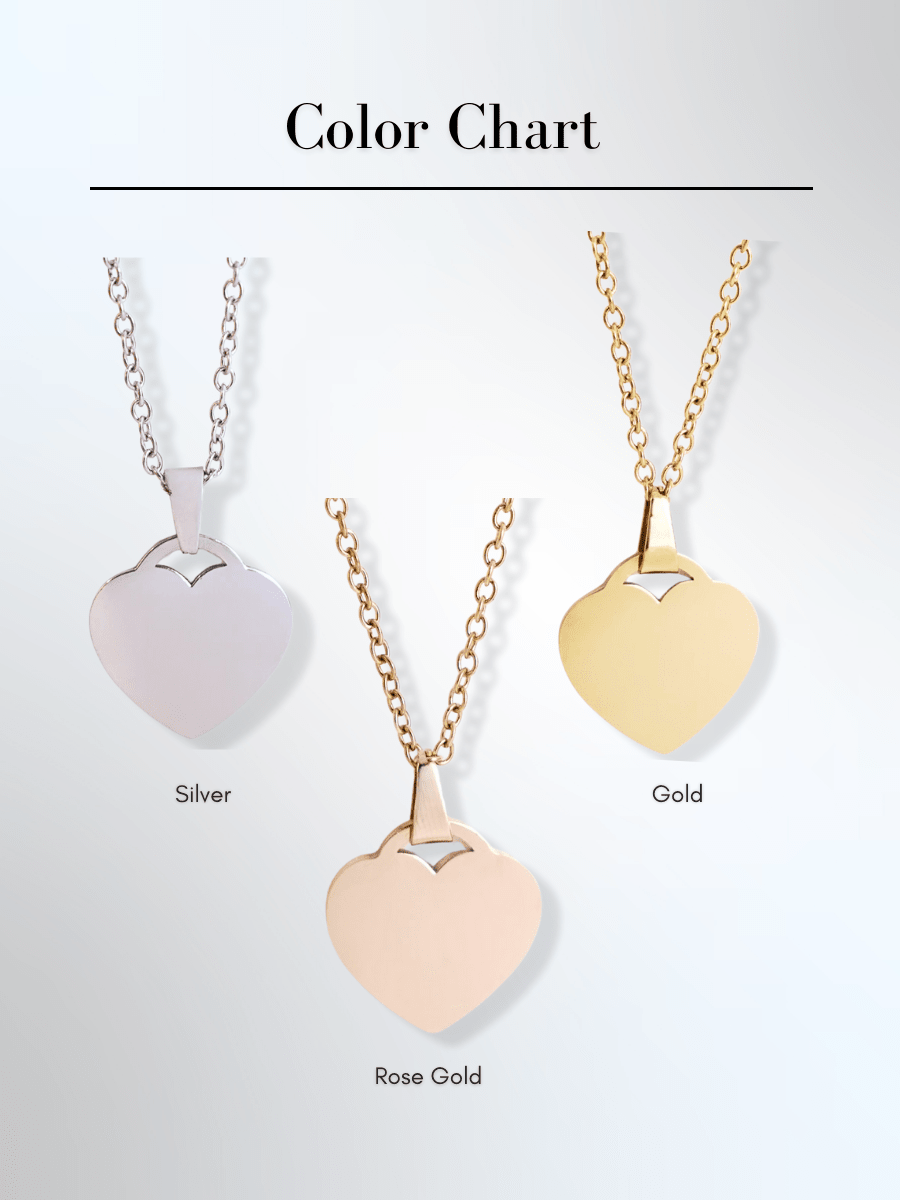 Memorial Custom Engraved Photo Heart Necklace