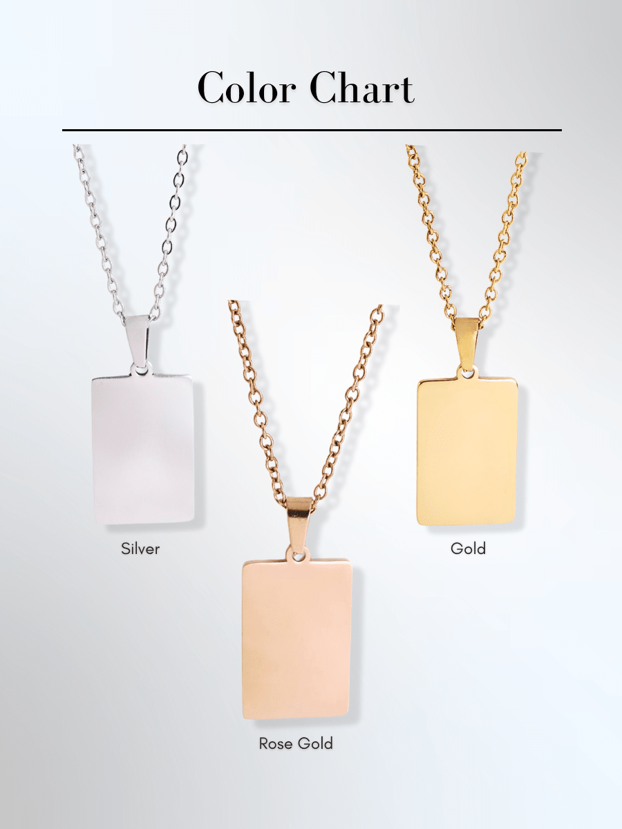 Dad Custom Engraved Photo Tag Necklace
