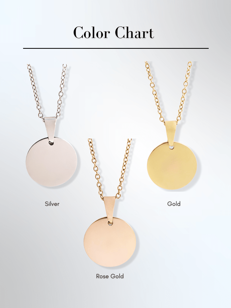 Pet Photo Engraved Circle Necklace