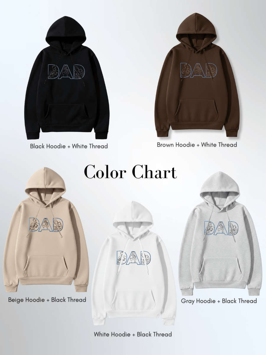 Dad Custom Embroidered Photo Hoodie