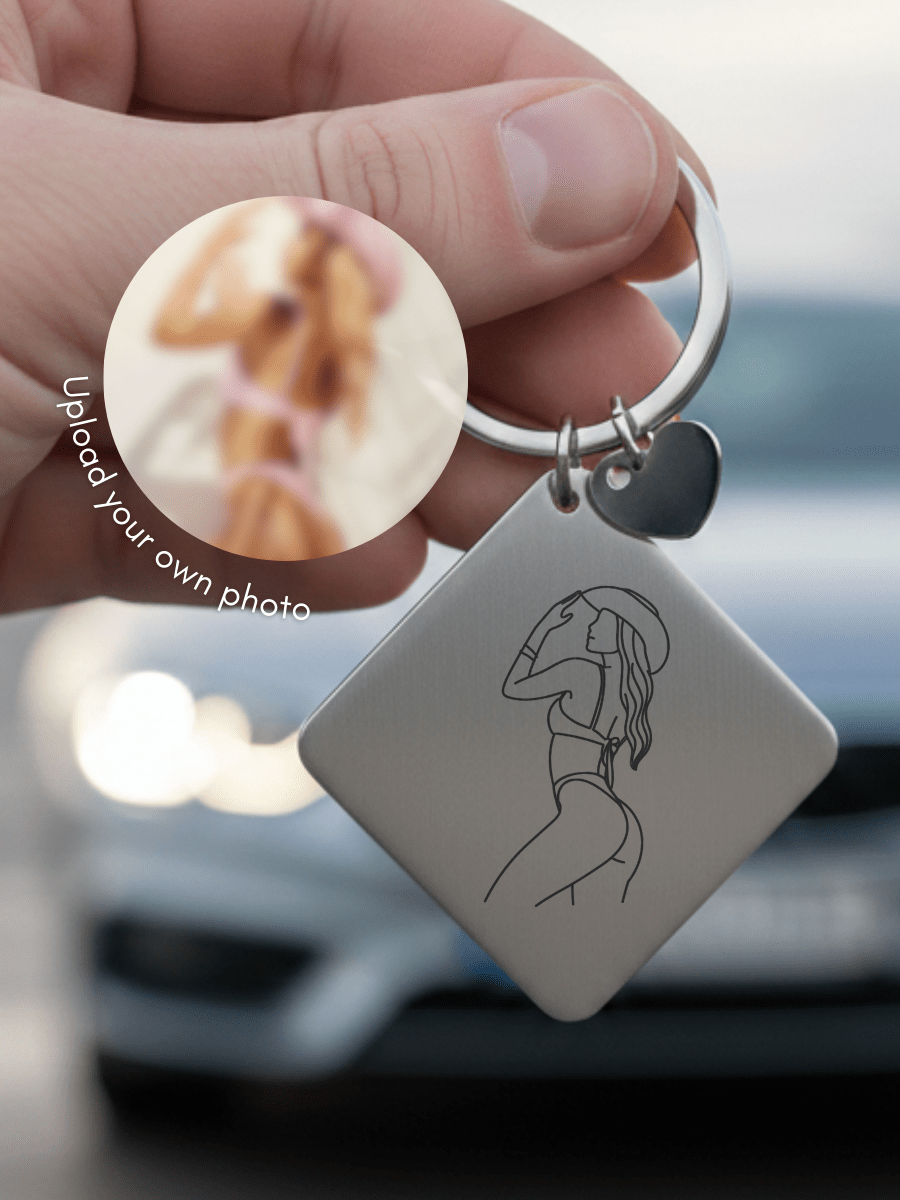 Spicy Custom Engraved Photo Keychain