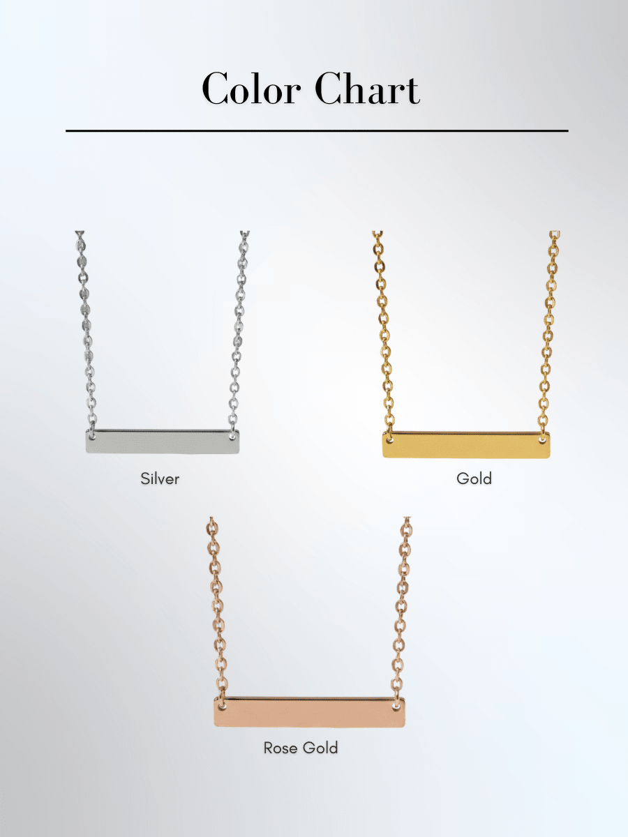 Mom Custom Engraved Text Bar Necklace