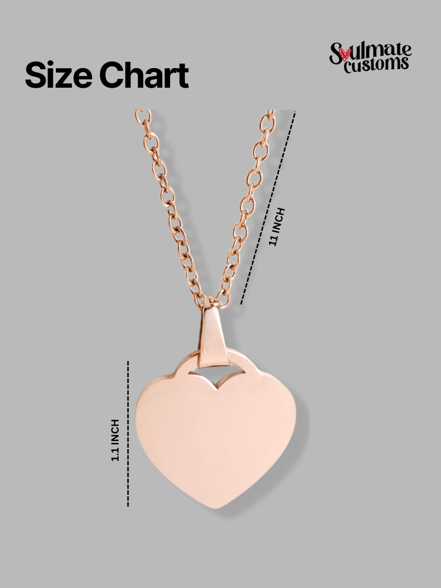 Mom Custom Engraved Photo Heart Necklace