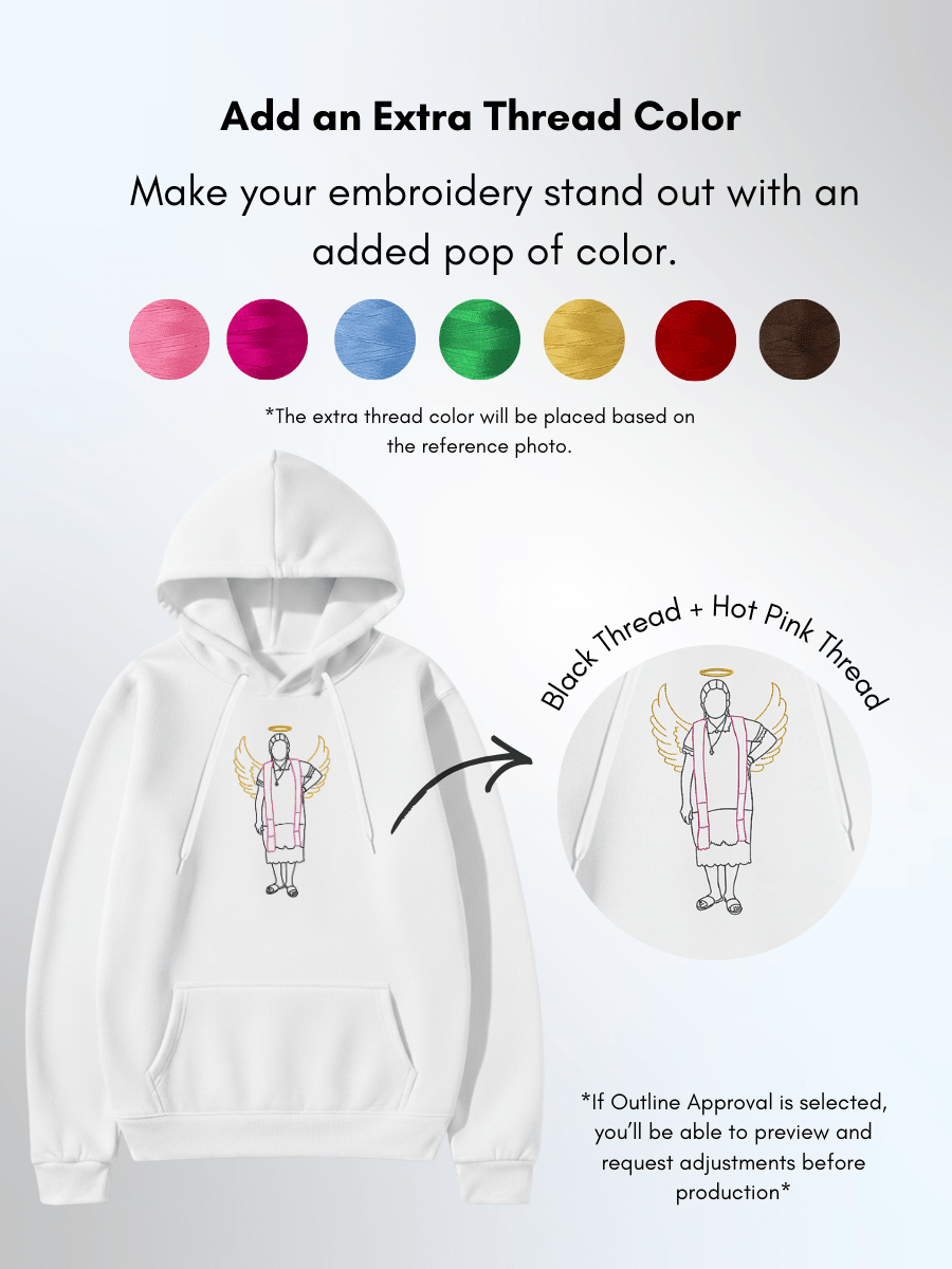 Memorial Custom Embroidered Photo Hoodie