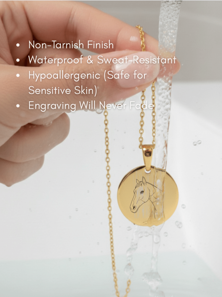Pet Photo Engraved Circle Necklace