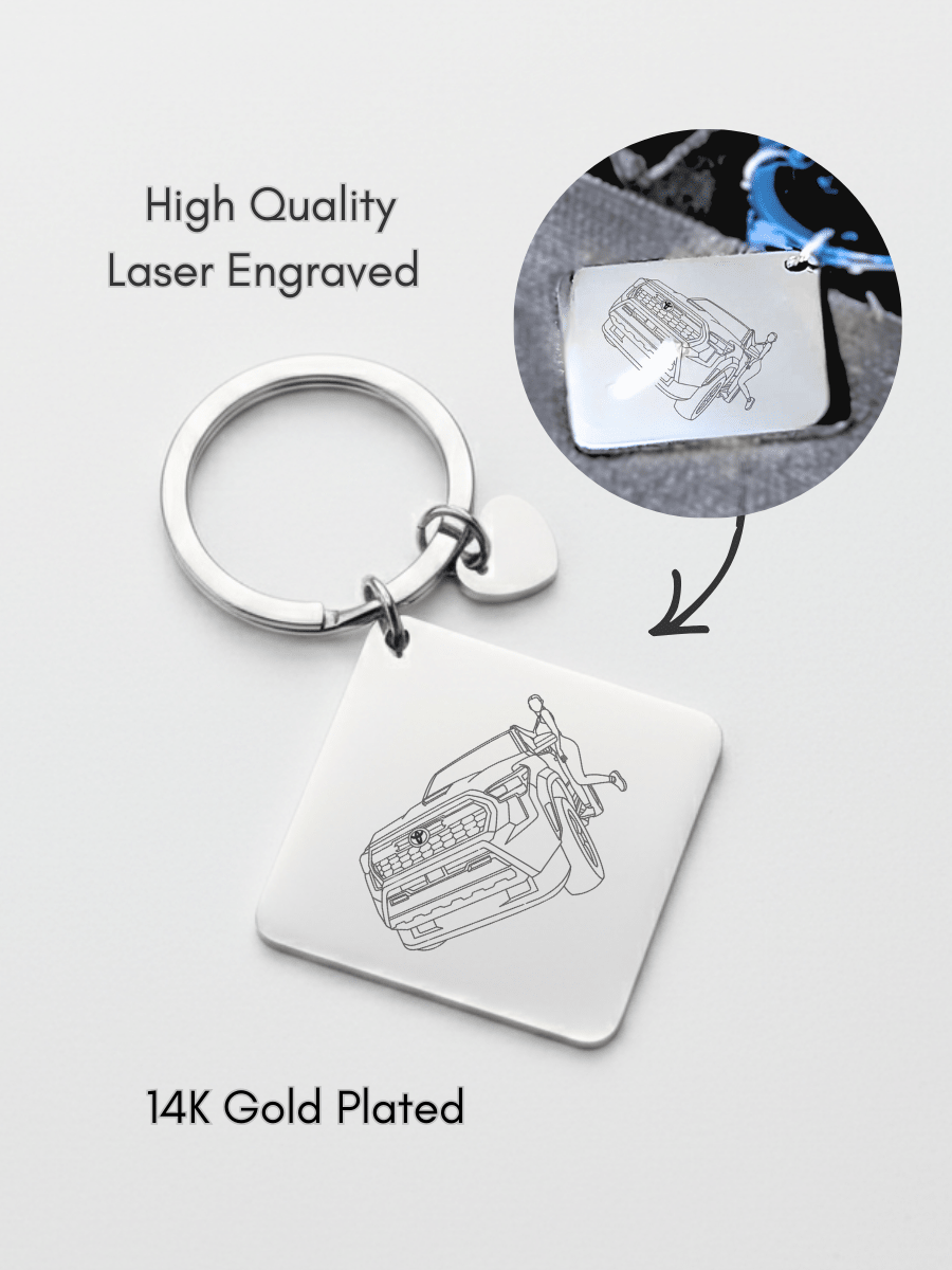 Automobile Custom Engraved Photo Keychain