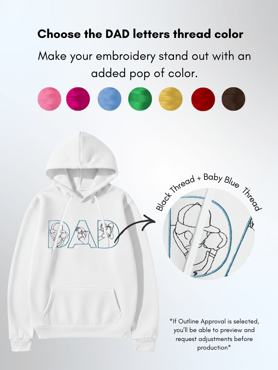 Dad Custom Embroidered Photo Hoodie