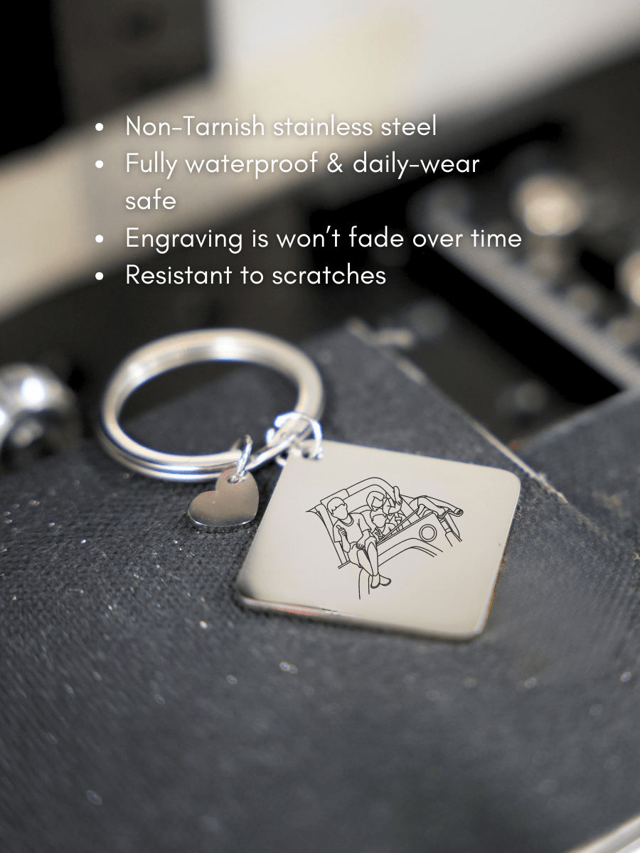 Mom Custom Engraved Photo Keychain