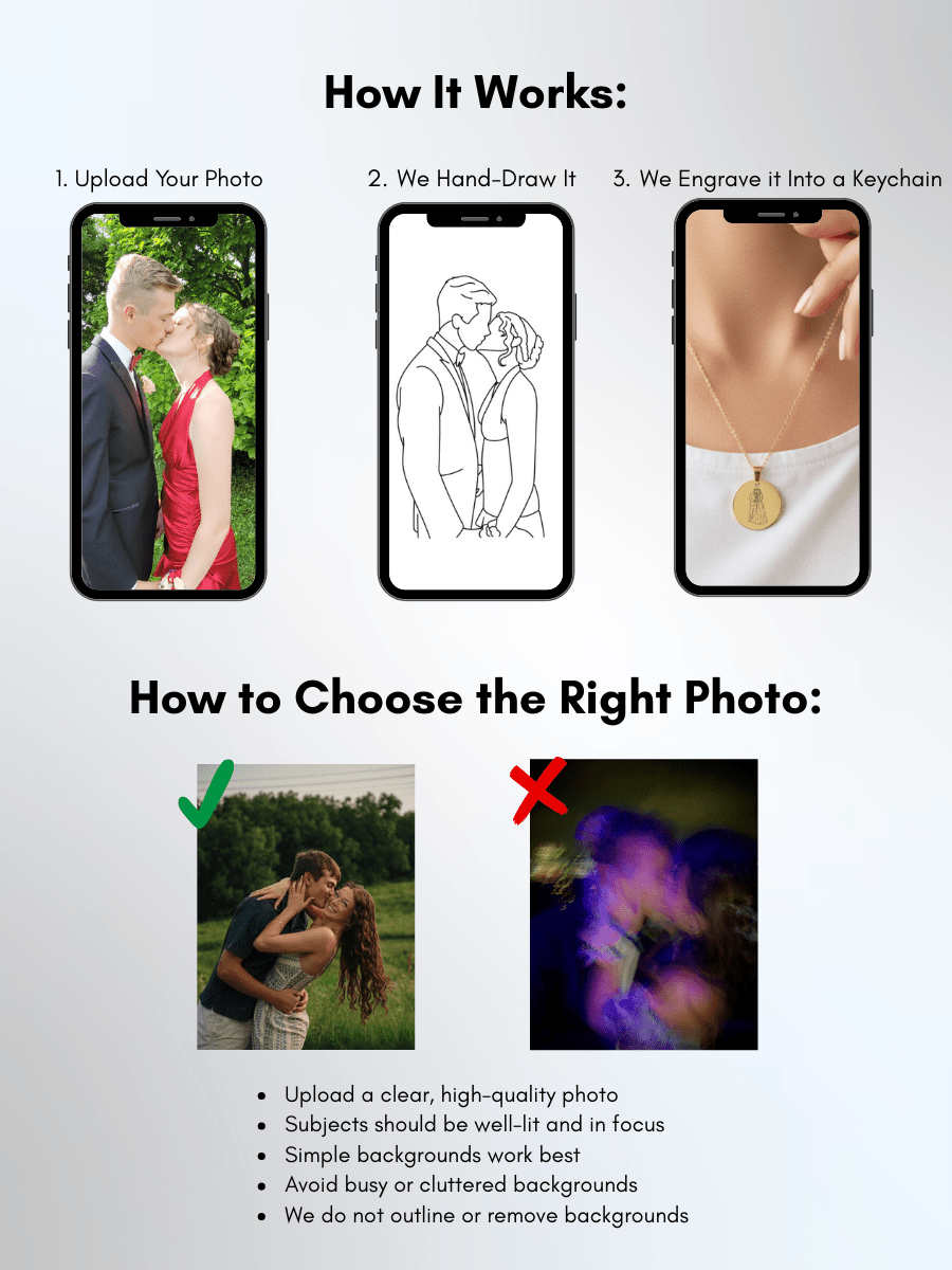 Soulmate Custom Engraved Photo Circle Necklace