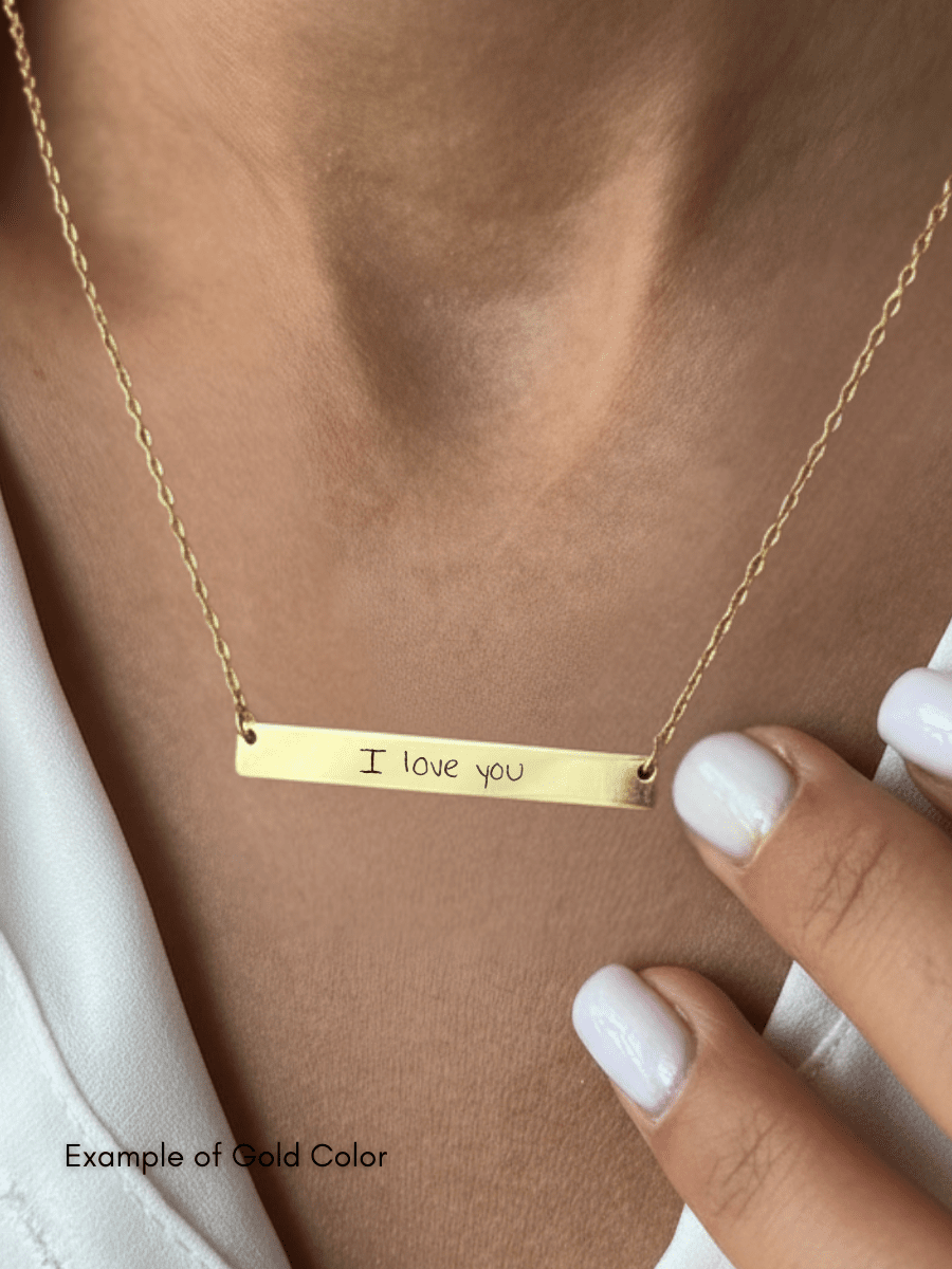 Soulmate Custom Engraved Text Bar Necklace
