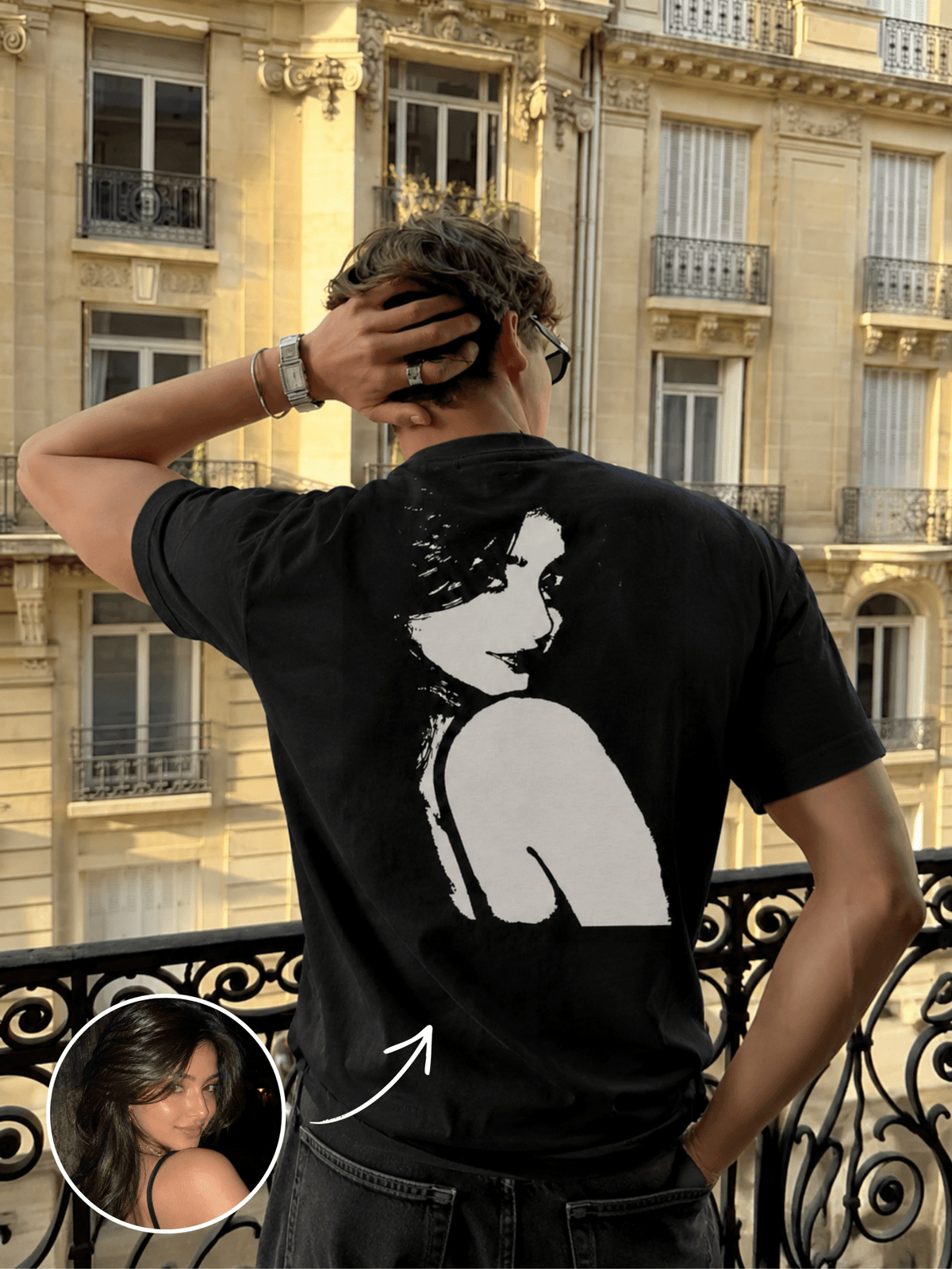 Couple Silhouette Custom Photo Shirt