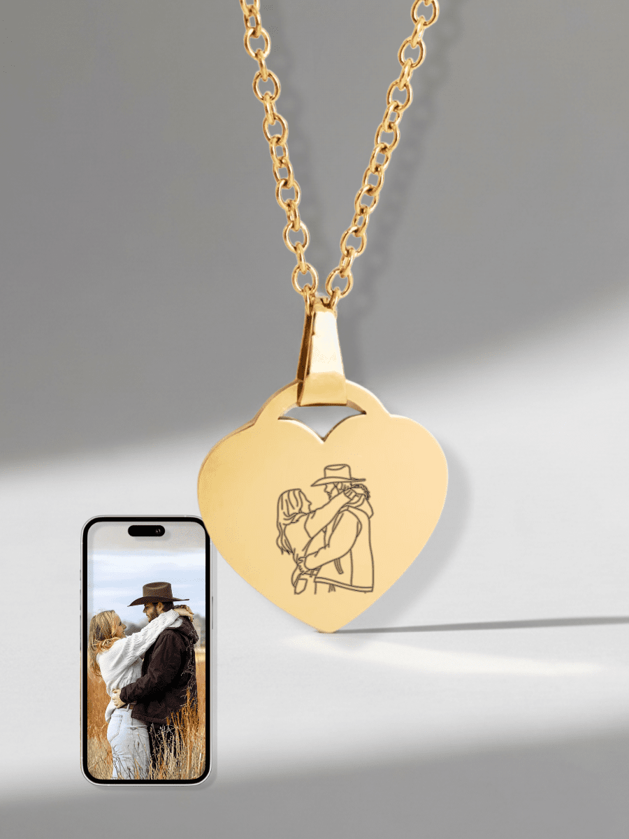 Soulmate Custom Engraved Photo Heart Necklace