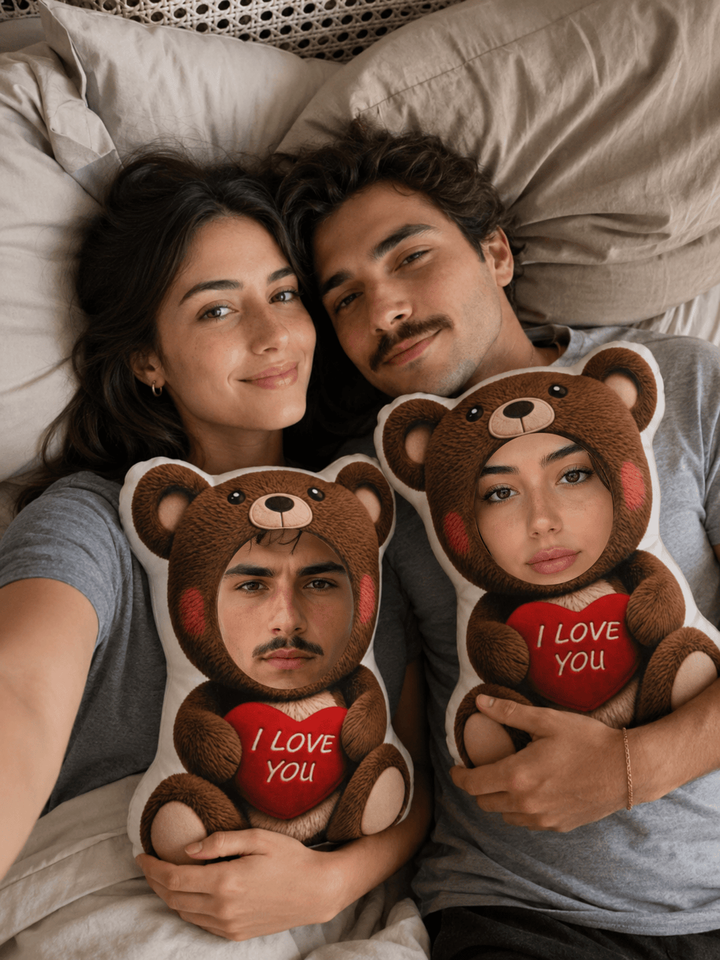 Custom Photo Teddy Bear Pillow
