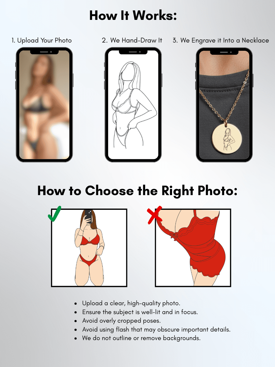 Spicy Custom Engraved Photo Circle Necklace