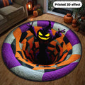 Creepy Scarecrow Halloween 3D Printed Rug, Halloween Round Mat UKND5170902
